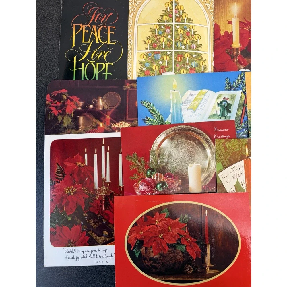 Vintage Christmas Cards Fronts ONLY Traditional Scrapbooking Decoupage Lot 50+
